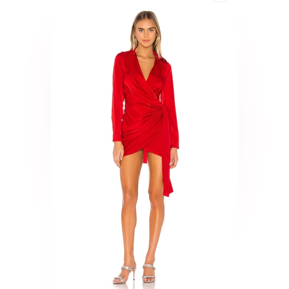 Superdown  Sophie Draped Mini Dress in Red XS